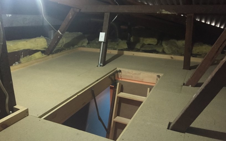 Ladder And Flooring Or Dustproof Room Attix